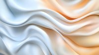 Smooth flowing waves in white and peach colors create elegant abstract background with soft gradient and silky texture for luxury design projects.