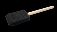 Foam brush with wooden handle isolated on transparent background, ready for T-shirt design, stickers, clipart, print on demand, and sublimation projects.