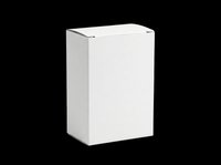 Blank white cardboard box isolated on transparent background, ready for packaging design, branding mockups, product presentations, print-on-demand projects, and commercial applications.