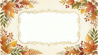 Autumn foliage frame with ornate border on cream background, featuring fall leaves and branches in warm tones. Isolated design element ready for invitations, cards, and seasonal projects.