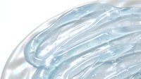 Clear gel texture with water droplets and ripple patterns on white background, isolated for cosmetic, skincare, and beauty product design applications.