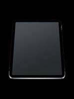 Digital tablet with blank dark screen, isolated on transparent background, ready for design use in mockups, presentations, clipart, print-on-demand products, and sublimation designs.