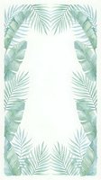Tropical foliage frame with banana and palm leaves in soft green watercolor on isolated white background, ready for design projects.