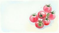 Fresh red cherry tomatoes cluster on vine with green stems and leaves isolated on white background for culinary design and healthy food concepts.