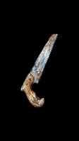 Weathered hand saw with wooden handle isolated on transparent background, ready for clipart, t-shirt design, stickers, print-on-demand products and sublimation projects.