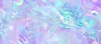 Holographic iridescent foil texture in pastel pink, purple, and blue tones creates ethereal abstract background with smooth liquid-like ripples and waves.