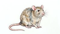 Cute chinchilla rodent with fluffy fur and pink ears isolated on white background, suitable for children's books, educational materials, and design projects.