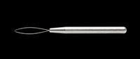 Stainless steel needle threader tool isolated on transparent background, ready for sewing clipart, craft stickers, print on demand, sublimation, and t-shirt design use.