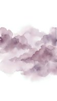 Abstract purple watercolor clouds with soft flowing textures on white background for artistic design projects and creative layouts.