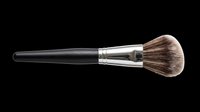 Makeup powder brush with soft bristles and black handle, isolated on transparent background. Great for beauty clipart, stickers, t-shirt design, and print on demand.