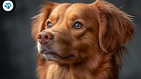 Golden retriever dog portrait with expressive brown eyes and flowing coat against dark background for pet photography and animal lover designs.