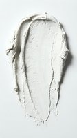 Thick white cream or paste smear with textured brushstrokes on isolated white background, ready for cosmetic, skincare, and beauty product design applications.