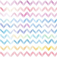 Delicate watercolor chevron pattern in soft pastel rainbow colors on white background, seamless geometric design for fabric, wallpaper and wrapping paper.