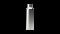 Sleek silver aluminum water bottle isolated on transparent background, ready for product mockups, sticker designs, print on demand, sublimation, and T-shirt clipart use.