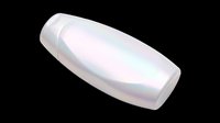 Pearlescent white cosmetic bottle with rounded cap, isolated on transparent background. Ready for beauty product packaging design, e-commerce mockups, skincare branding, and print-on-demand applications.