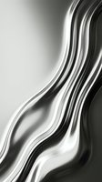 Abstract flowing metallic silver waves with smooth curved lines and reflective surface creating elegant liquid motion for modern design backgrounds.