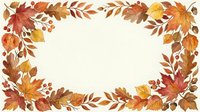 Autumn leaves and branches frame a blank cream background, creating a seasonal border design suitable for fall invitations, greeting cards, and seasonal marketing materials.