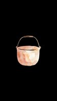 Watercolor terracotta bucket with brown handle isolated on transparent background, ready for clipart, t-shirt design, stickers, print-on-demand products and sublimation projects.