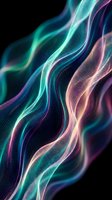 Abstract digital wave mesh with vibrant neon colors flowing in dynamic curves. Modern technology visualization for futuristic design projects and presentations.