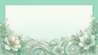 Isolated botanical border frame with white flowers and green foliage swirls on transparent background, ready for design projects, invitations, and decorative layouts.