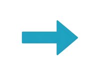 Blue arrow pointing right isolated on white background for web design, presentations and user interface elements.