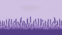 Purple lavender field silhouette with gradient sky background for aromatherapy wellness spa and natural botanical design projects.