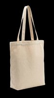 Natural canvas tote bag isolated on transparent background, ready for sublimation, print-on-demand, and custom design projects. Perfect for merchandise and branding applications.