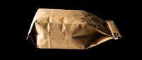 Crumpled brown kraft paper bag isolated on transparent background, ready for clipart, t-shirt design, stickers, print-on-demand products and sublimation projects.
