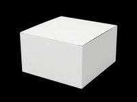 Blank white box isolated on transparent background, ready for packaging design, product mockups, t-shirt printing, sublimation, and print-on-demand applications.