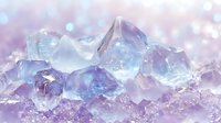 Magical purple and blue crystal formations with soft bokeh light effects and sparkles create dreamy mineral texture background for mystical designs.