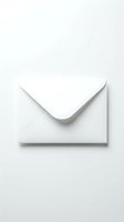 White paper envelope isolated on white background, minimalist mail concept for communication, correspondence, and invitation design projects.