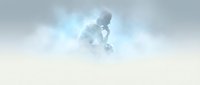 Silhouette of a male athlete in mid-jump against cloudy sky, conveying motion and determination for sports, fitness, and motivational content.