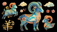 Ornate goat with decorative patterns, isolated on transparent background. Ready for t-shirt design, clipart, stickers, sublimation, and print-on-demand products. Includes matching ornamental elements.