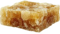 Raw yellow calcite mineral specimen showing crystalline structure and natural formations, isolated on white background for geology, mineralogy and crystal healing.