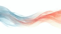 Soft flowing abstract waves in coral and blue tones create gentle movement against white background, suitable for modern minimalist design projects.