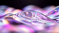 Smooth flowing waves in pink and purple hues create abstract liquid art background with iridescent metallic surface texture and soft bokeh light effects.