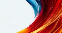 Abstract colorful wave design with flowing red, orange, yellow and blue gradient curves on light background for modern graphic projects.