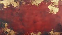 Vintage grunge background with deep red center and distressed gold edges, featuring weathered texture and abstract worn patterns. Suitable for luxury design projects.