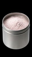 Open silver metal tin filled with pink powder, isolated on transparent background. Ready for sticker, sublimation, print on demand, and T-shirt design use.