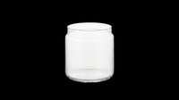 Empty glass jar with straight sides and rounded bottom, isolated on transparent background. Ready for design use on t-shirts, clipart, stickers, print-on-demand products, and sublimation projects.