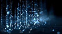 Glowing blue digital data streams with bokeh effect creating futuristic cybersecurity concept for technology backgrounds.