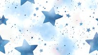 Watercolor stars in shades of blue and pink scattered across white background, seamless pattern tiles for wallpaper, fabric, and textile design projects.
