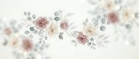 Watercolor floral arrangement with soft pink roses and eucalyptus leaves on white background for wedding invitations and romantic design projects.