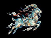 Ornate decorative goat with intricate patterns, isolated on transparent background. Ready for t-shirt design, clipart, stickers, sublimation, and print-on-demand products.