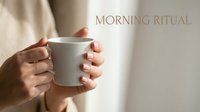 Woman hands holding white ceramic mug in soft morning light creating peaceful atmosphere for daily coffee or tea ritual at home.