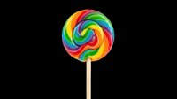 Rainbow swirl lollipop on transparent background, isolated candy clipart for t-shirt design, stickers, print on demand, and sublimation projects.