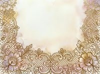 Ornate lace border with floral motifs and intricate scrollwork on cream background, ideal for wedding invitations, greeting cards, and decorative design projects.