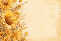 Beautiful sunflower border design on warm beige background, perfect for wedding invitations, greeting cards and romantic summer stationery projects.