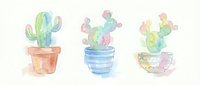 Watercolor succulent plants in terracotta and ceramic pots, isolated on white background. Perfect for botanical designs, home decor, greeting cards, and craft projects.