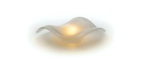 Abstract flowing wave form with golden light glow on white background for modern design projects and digital art presentations.